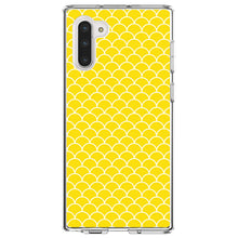 DistinctInk® Clear Shockproof Hybrid Case for Apple iPhone / Samsung Galaxy / Google Pixel - Yellow White Scalloped Pattern