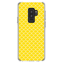 DistinctInk® Clear Shockproof Hybrid Case for Apple iPhone / Samsung Galaxy / Google Pixel - Yellow White Scalloped Pattern