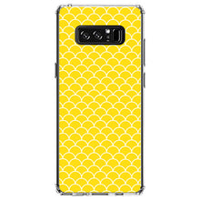DistinctInk® Clear Shockproof Hybrid Case for Apple iPhone / Samsung Galaxy / Google Pixel - Yellow White Scalloped Pattern