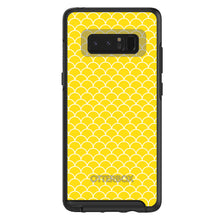 DistinctInk™ OtterBox Symmetry Series Case for Apple iPhone / Samsung Galaxy / Google Pixel - Yellow White Scalloped Pattern