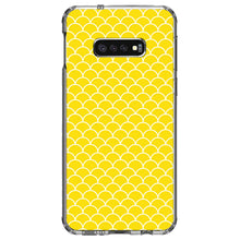 DistinctInk® Clear Shockproof Hybrid Case for Apple iPhone / Samsung Galaxy / Google Pixel - Yellow White Scalloped Pattern