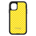 Yellow White Scalloped Pattern OtterBox Defender Case for iPhone & Galaxy, view 2