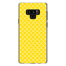 DistinctInk® Clear Shockproof Hybrid Case for Apple iPhone / Samsung Galaxy / Google Pixel - Yellow White Scalloped Pattern