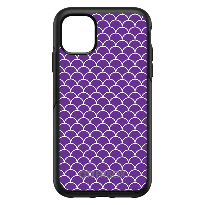 DistinctInk™ OtterBox Symmetry Series Case for Apple iPhone / Samsung Galaxy / Google Pixel - Purple White Scalloped Pattern