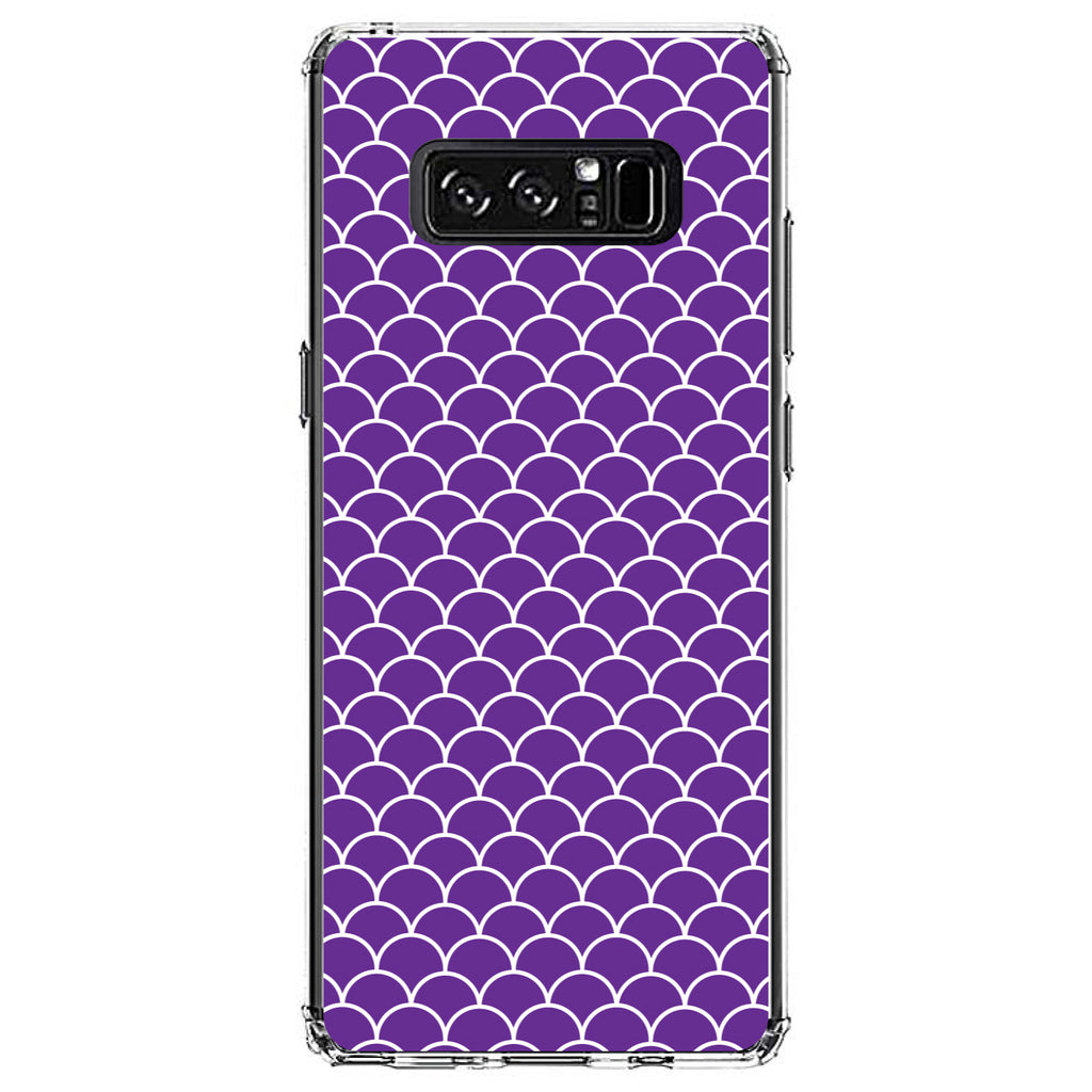 Purple White Scalloped Pattern Clear Shockproof iPhone Case, view 12