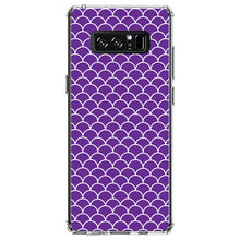 DistinctInk® Clear Shockproof Hybrid Case for Apple iPhone / Samsung Galaxy / Google Pixel - Purple White Scalloped Pattern
