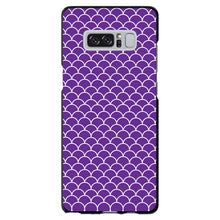 DistinctInk® Hard Plastic Snap-On Case for Apple iPhone or Samsung Galaxy - Purple White Scalloped Pattern