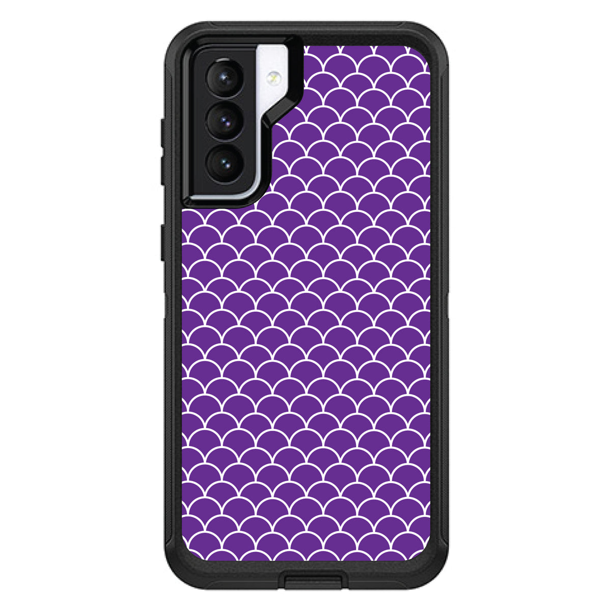 Purple White Scalloped Pattern OtterBox Defender Case for iPhone & Galaxy, view 6
