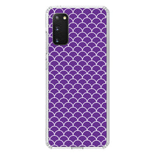 DistinctInk® Clear Shockproof Hybrid Case for Apple iPhone / Samsung Galaxy / Google Pixel - Purple White Scalloped Pattern