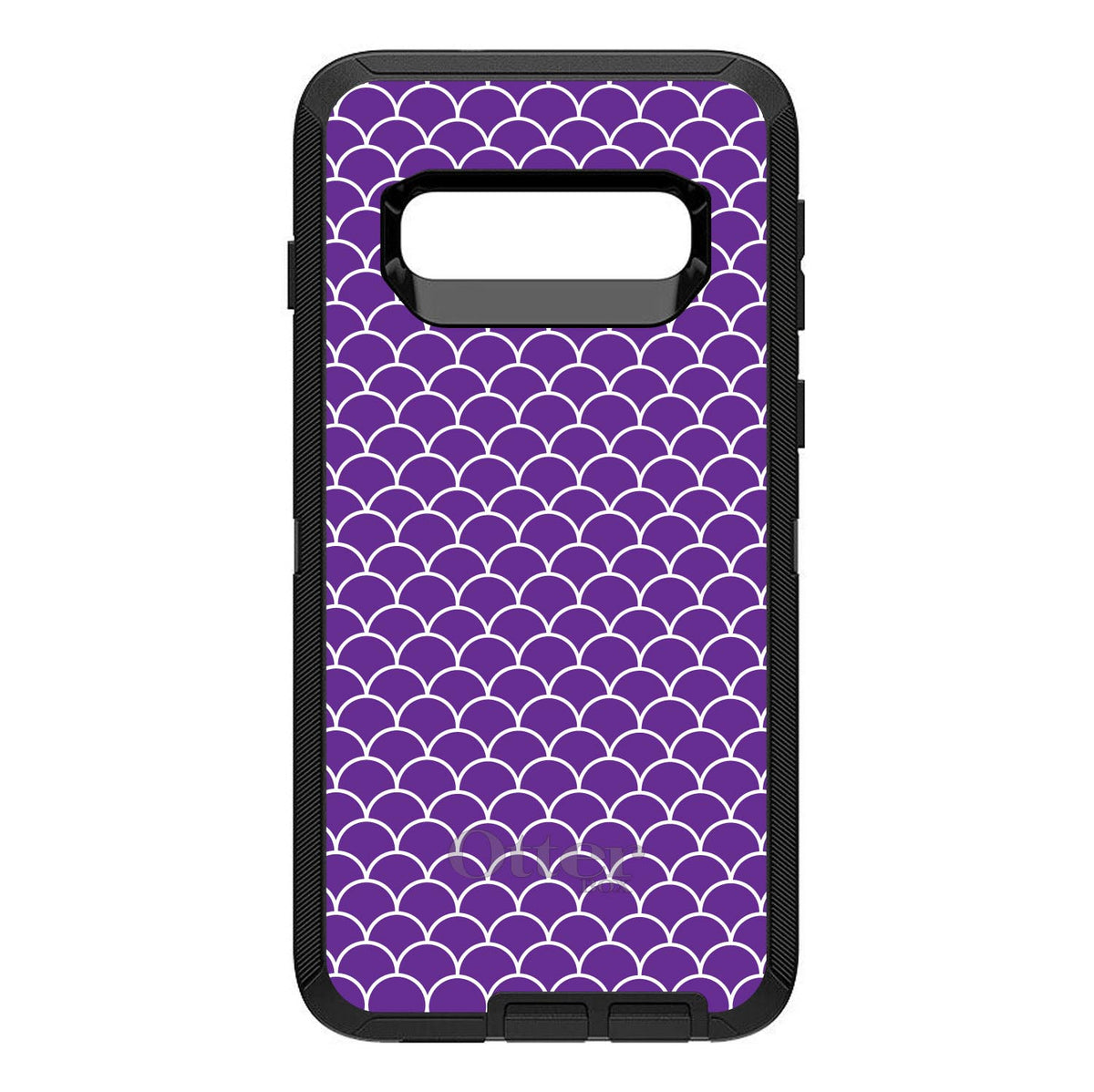 Purple White Scalloped Pattern OtterBox Defender Case for iPhone & Galaxy, view 9