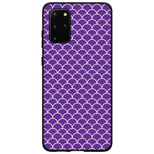 DistinctInk® Hard Plastic Snap-On Case for Apple iPhone or Samsung Galaxy - Purple White Scalloped Pattern