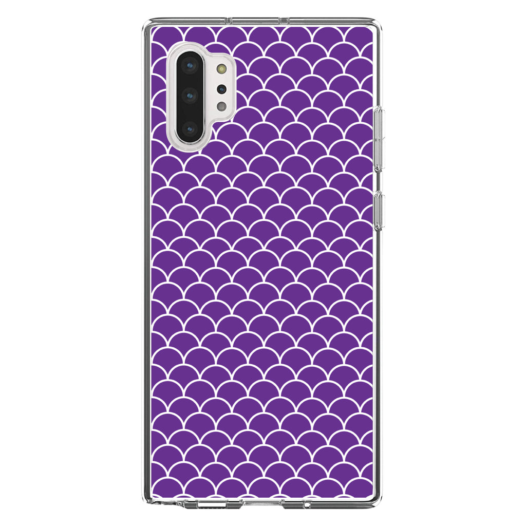 Purple White Scalloped Pattern Clear Shockproof iPhone Case, view 10