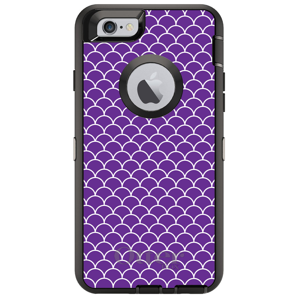 Purple White Scalloped Pattern OtterBox Defender Case for iPhone & Galaxy, view 4