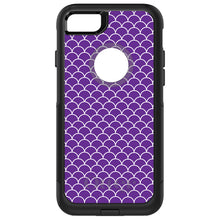 DistinctInk™ OtterBox Commuter Series Case for Apple iPhone or Samsung Galaxy - Purple White Scalloped Pattern