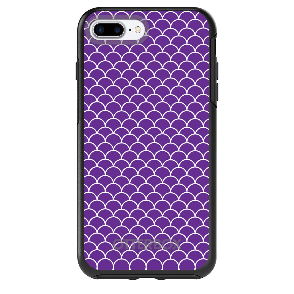 Purple White Scalloped Pattern OtterBox Symmetry Case for iPhone & Galaxy, view 2