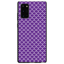 DistinctInk® Hard Plastic Snap-On Case for Apple iPhone or Samsung Galaxy - Purple White Scalloped Pattern