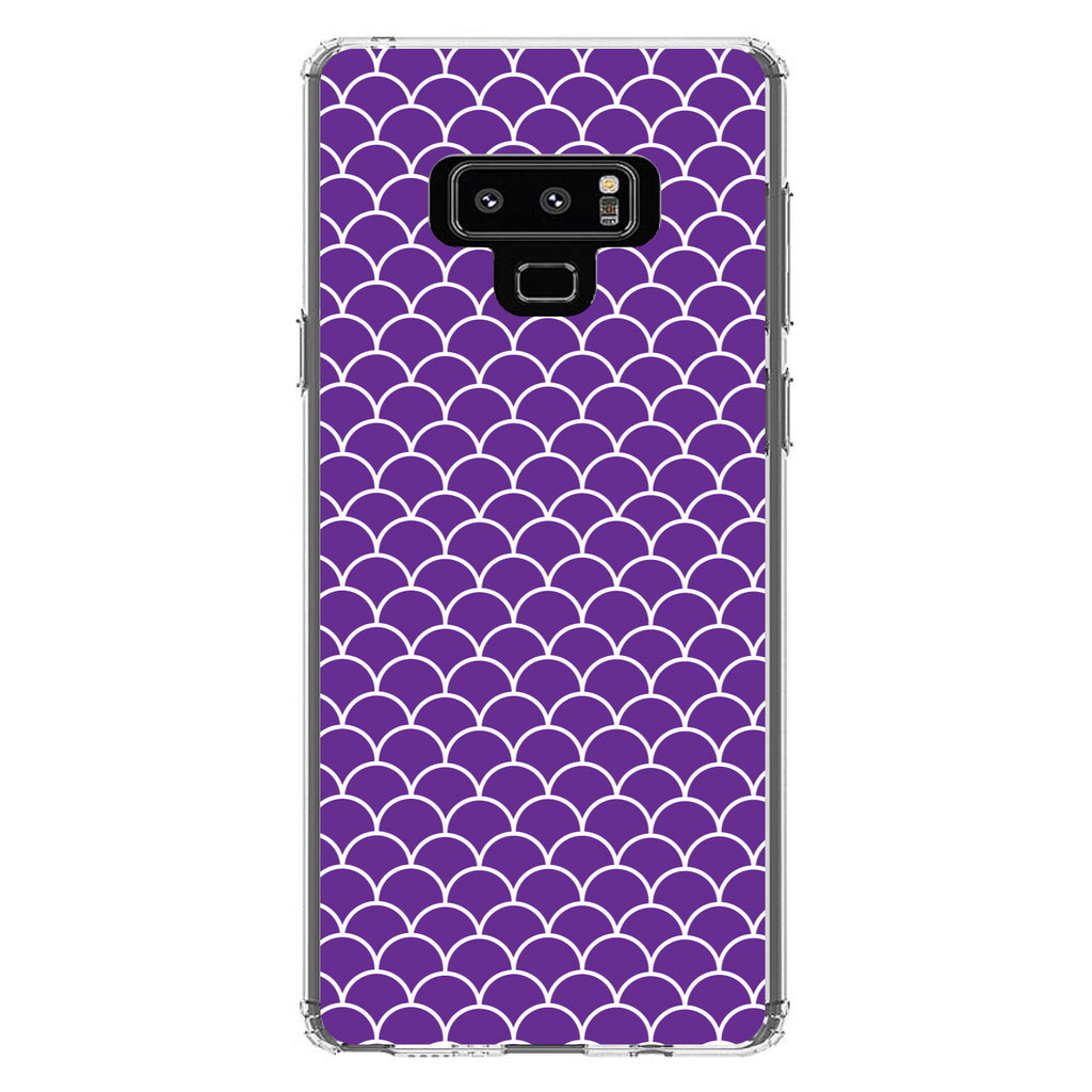 Purple White Scalloped Pattern Clear Shockproof iPhone Case, view 11