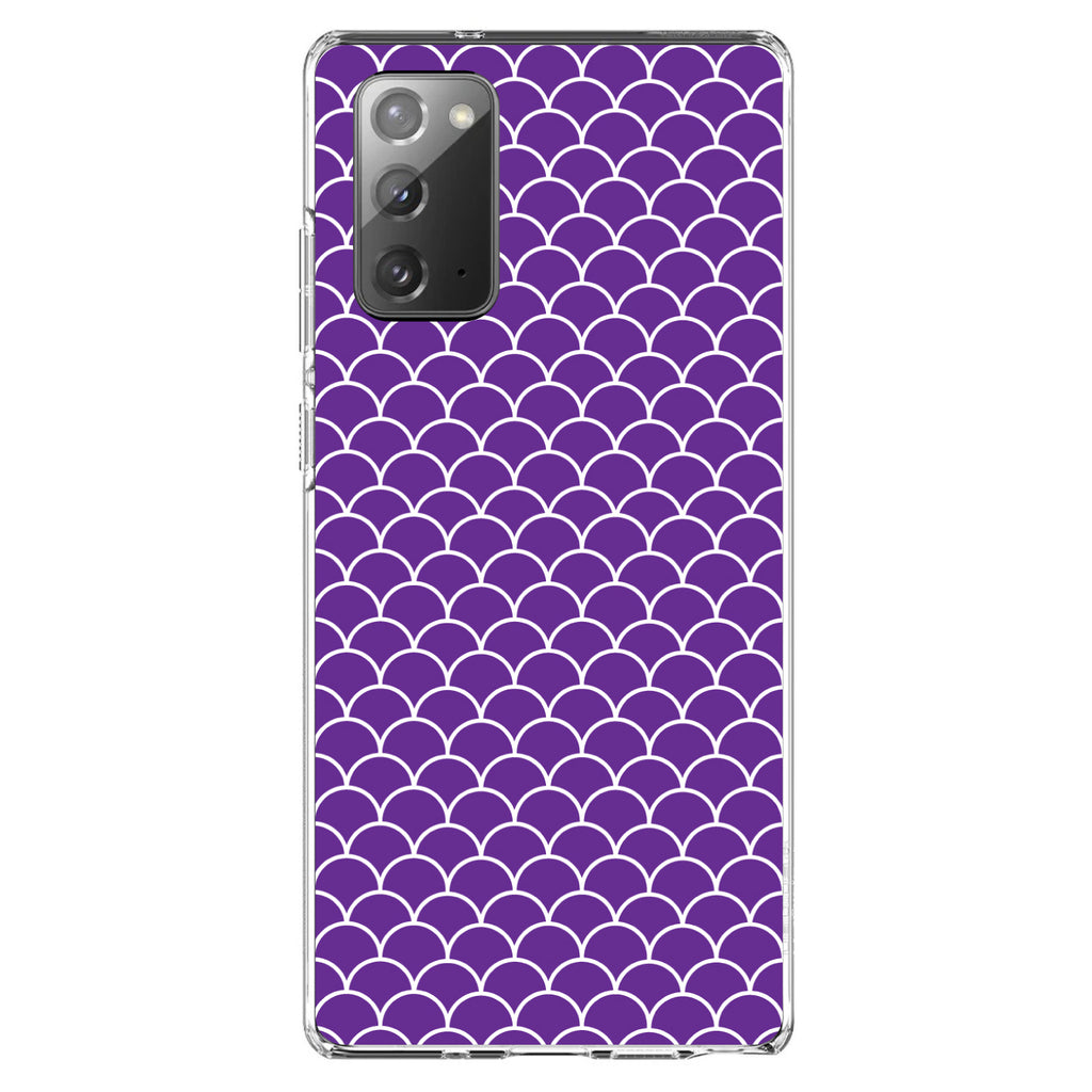 Purple White Scalloped Pattern Clear Shockproof iPhone Case, view 8