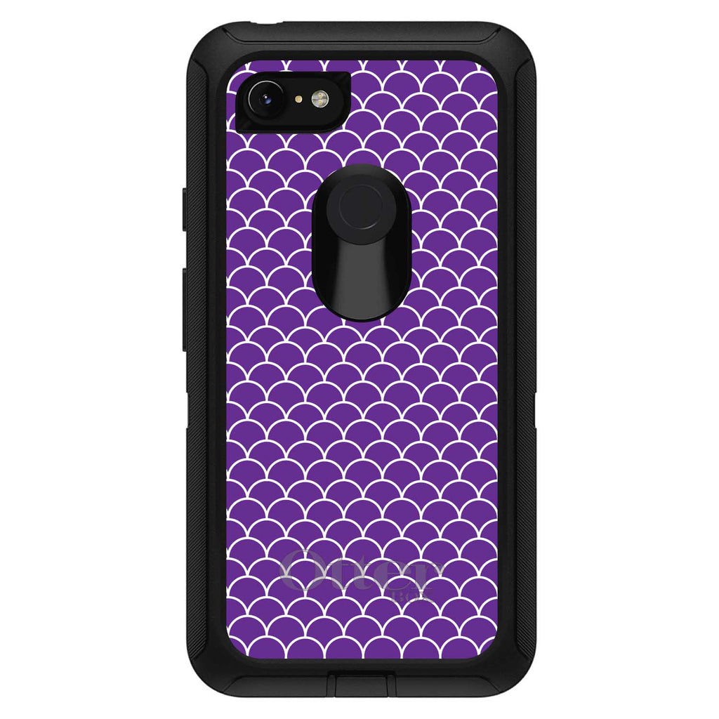 Purple White Scalloped Pattern OtterBox Defender Case for iPhone & Galaxy, view 18