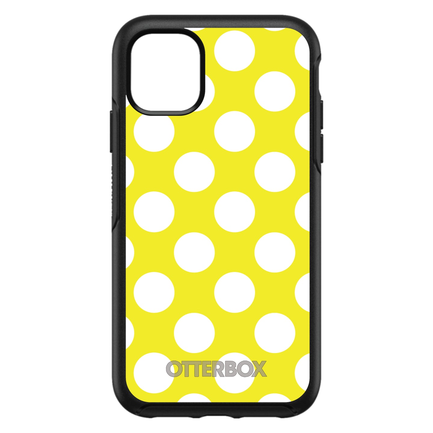 DistinctInk™ OtterBox Symmetry Series Case for Apple iPhone / Samsung Galaxy / Google Pixel - White & Yellow Polka Dots