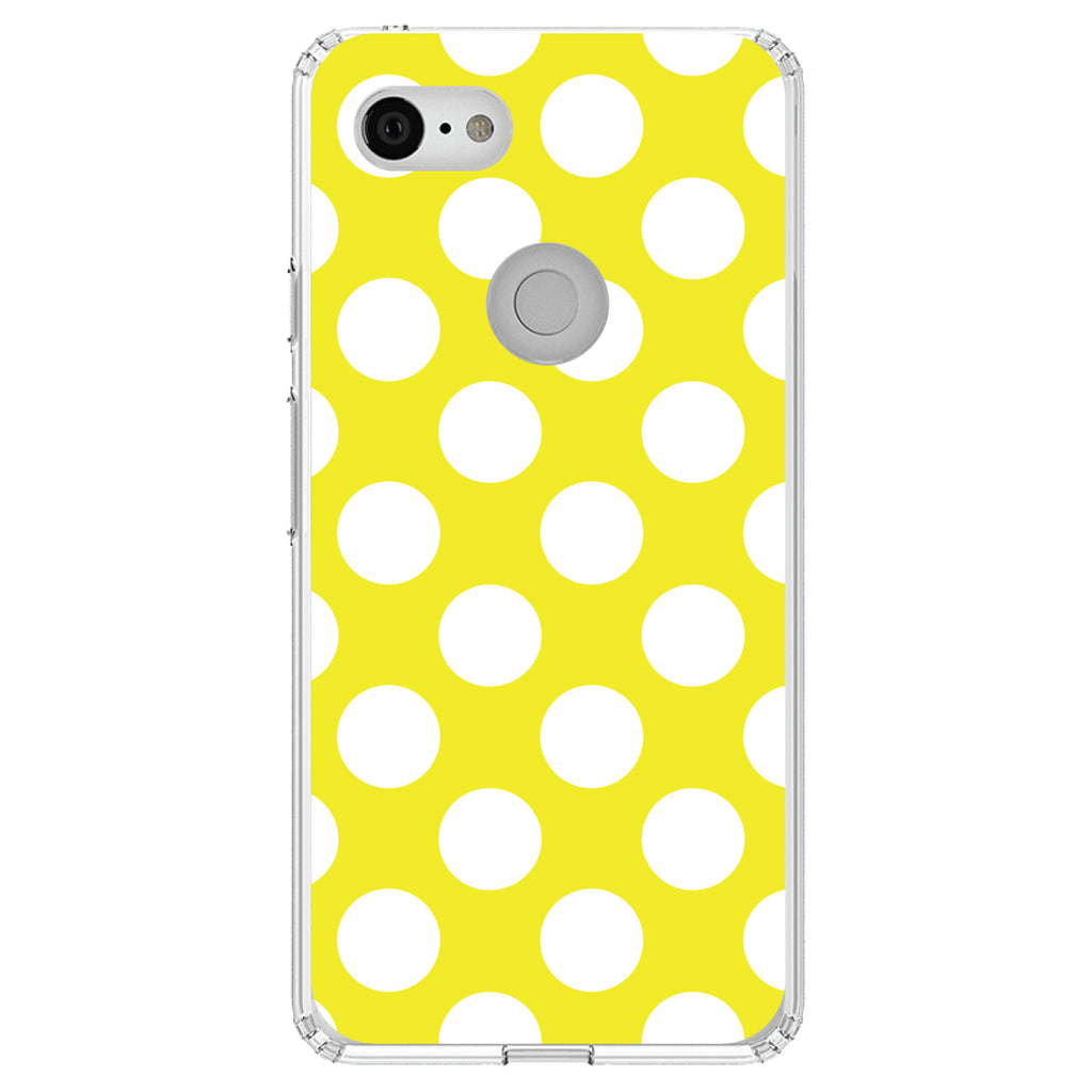 White & Yellow Polka Dots Clear Shockproof iPhone Case, view 21
