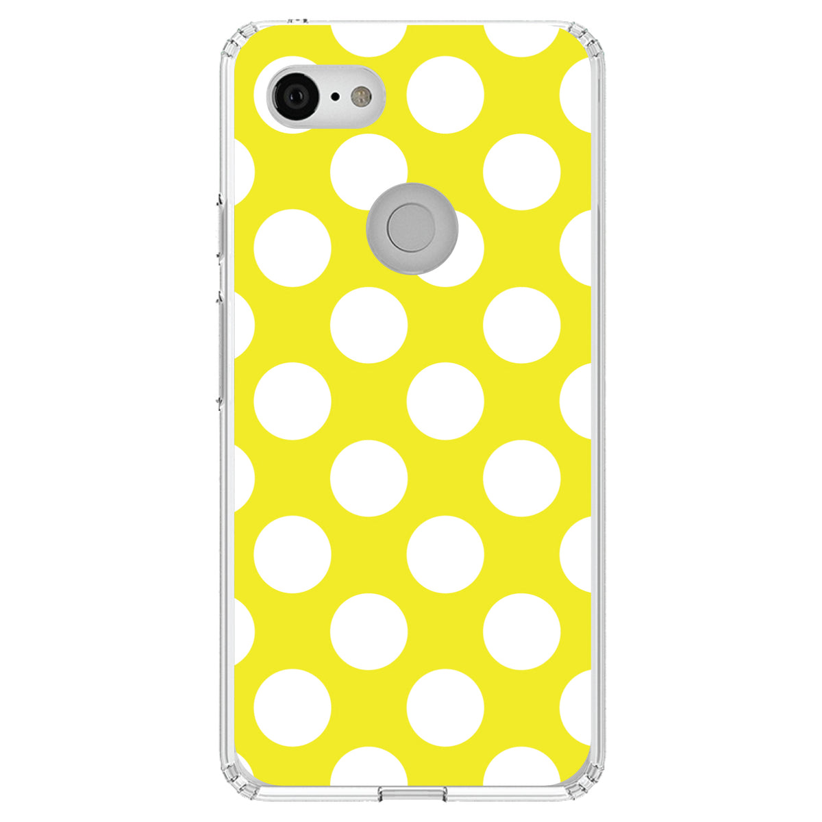 White & Yellow Polka Dots Clear Shockproof iPhone Case, view 21