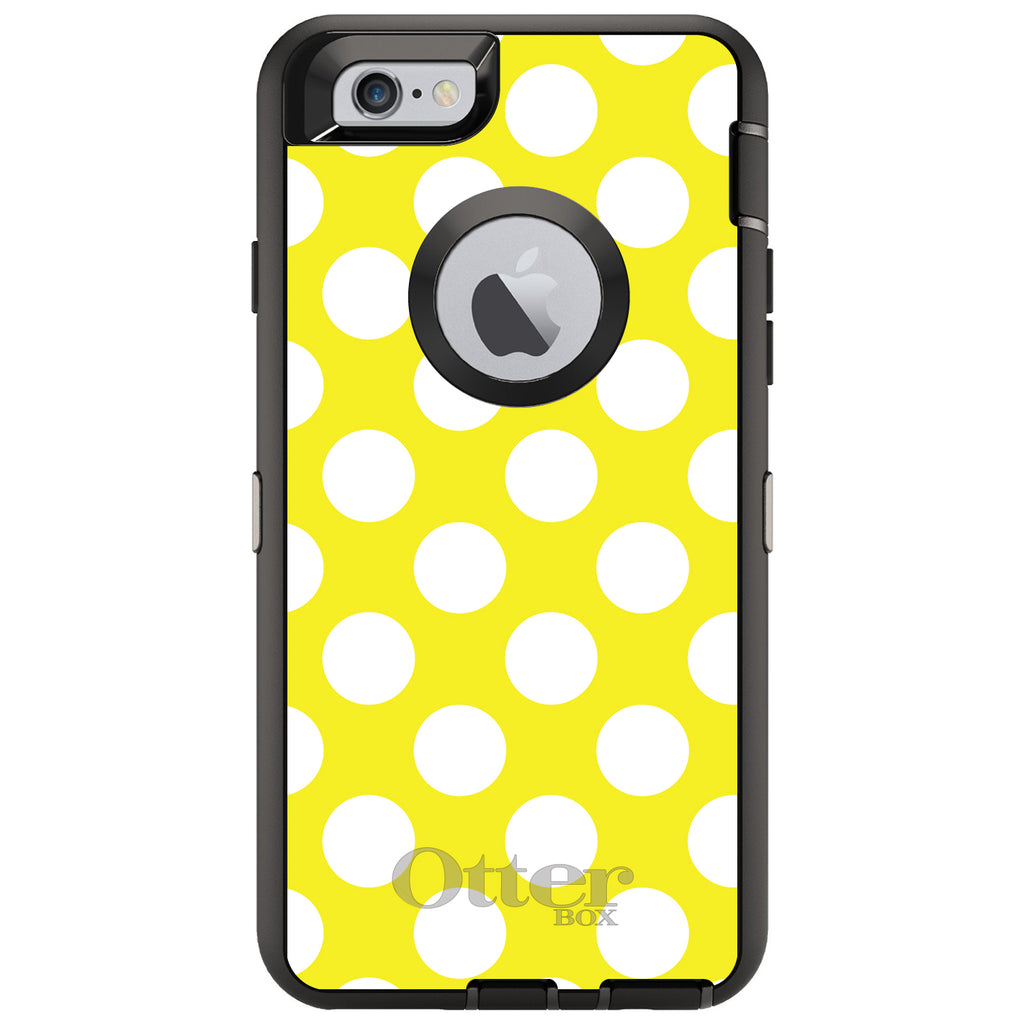 White & Yellow Polka Dots OtterBox Defender Case for iPhone & Galaxy, view 4