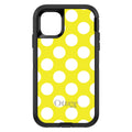 White & Yellow Polka Dots OtterBox Defender Case for iPhone & Galaxy, view 2