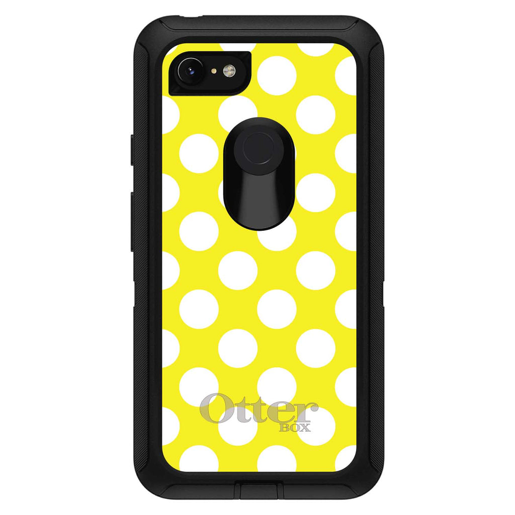 White & Yellow Polka Dots OtterBox Defender Case for iPhone & Galaxy, view 18