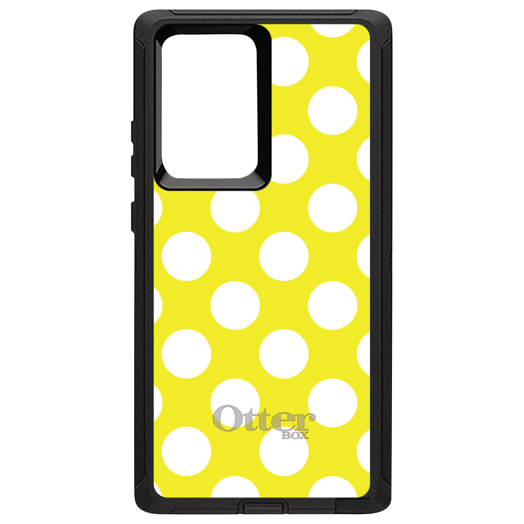 White & Yellow Polka Dots OtterBox Defender Case for iPhone & Galaxy, view 13