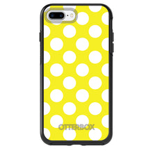 DistinctInk™ OtterBox Symmetry Series Case for Apple iPhone / Samsung Galaxy / Google Pixel - White & Yellow Polka Dots