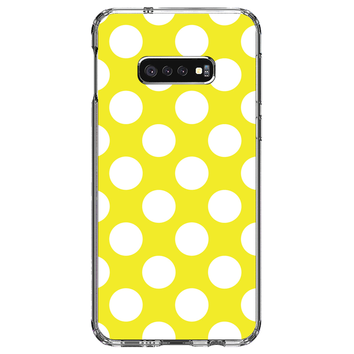White & Yellow Polka Dots Clear Shockproof iPhone Case, view 18