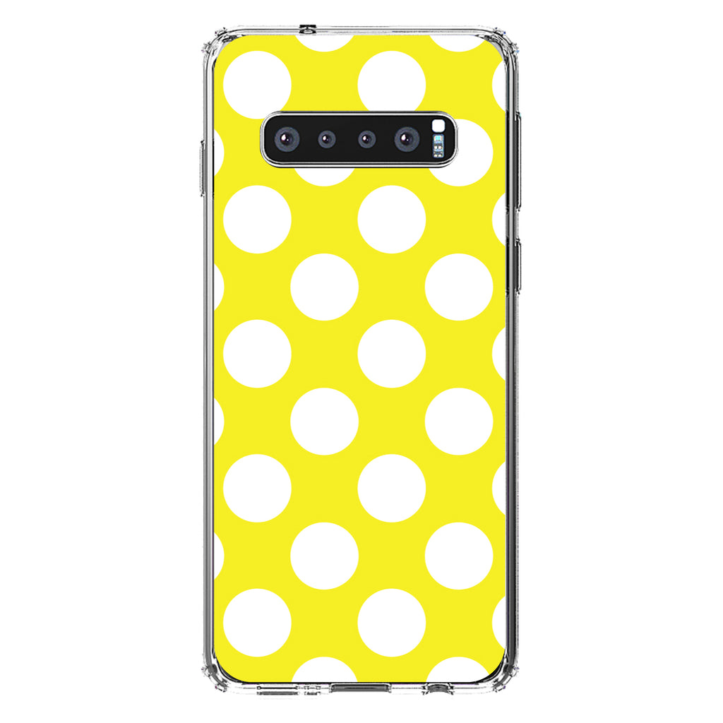 White & Yellow Polka Dots Clear Shockproof iPhone Case, view 17