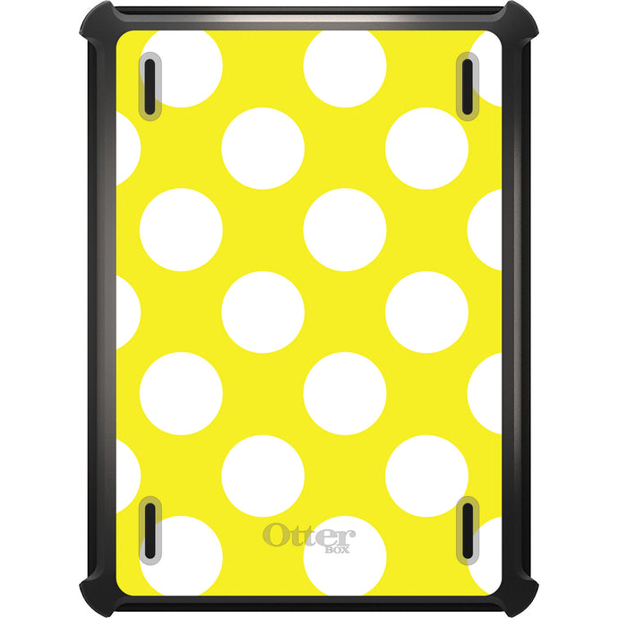 DistinctInk™ OtterBox Defender Series Case for Apple iPad / iPad Pro / iPad Air / iPad Mini - White & Yellow Polka Dots
