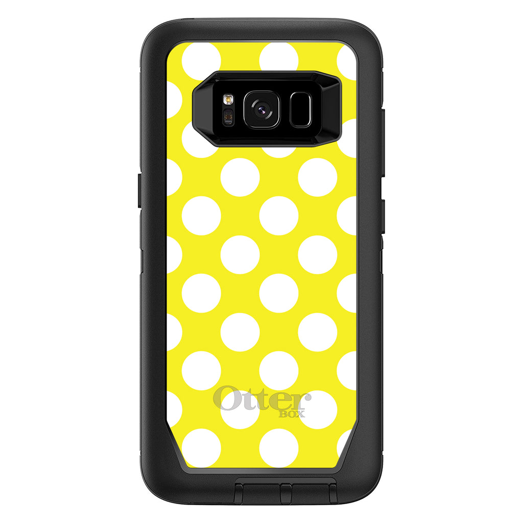 White & Yellow Polka Dots OtterBox Defender Case for iPhone & Galaxy, view 12