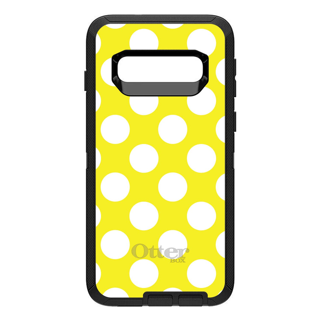 White & Yellow Polka Dots OtterBox Defender Case for iPhone & Galaxy, view 9