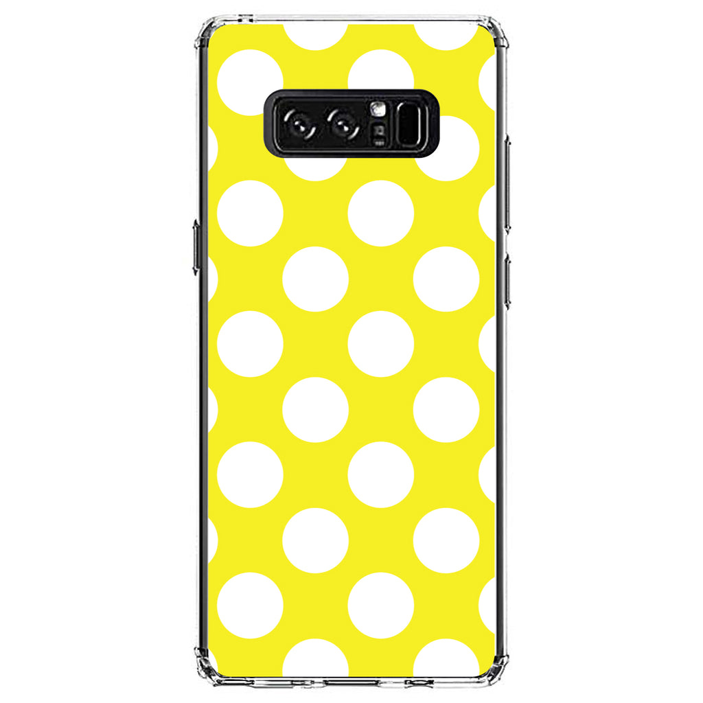 White & Yellow Polka Dots Clear Shockproof iPhone Case, view 12