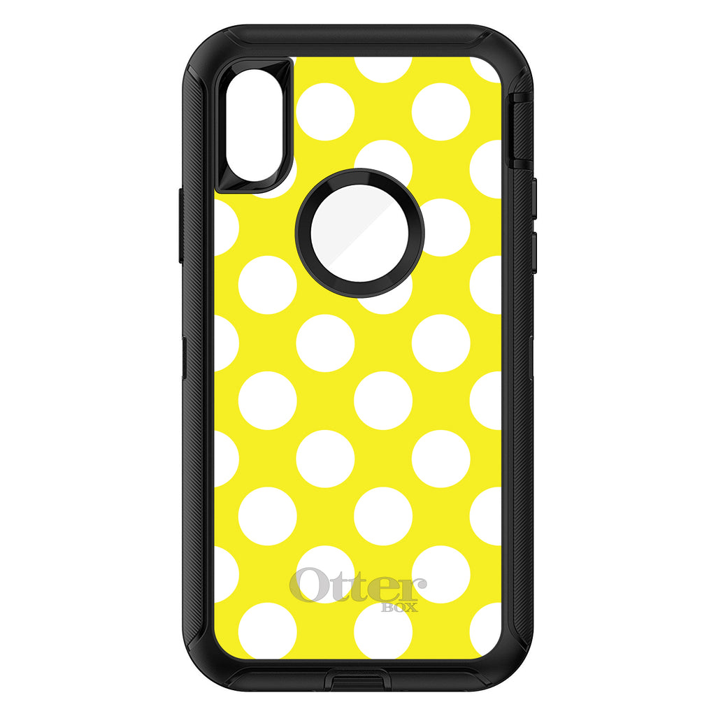 White & Yellow Polka Dots OtterBox Defender Case for iPhone & Galaxy, view 3