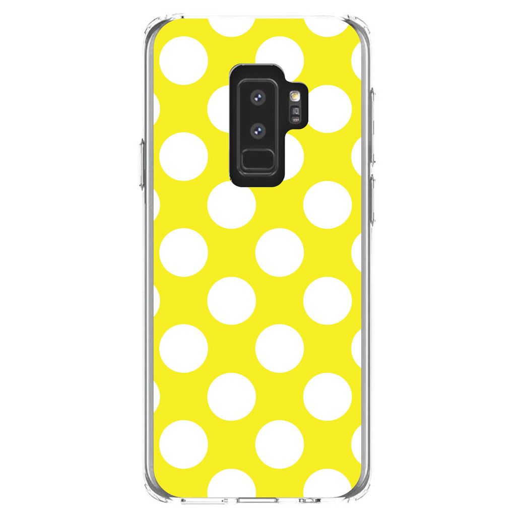 White & Yellow Polka Dots Clear Shockproof iPhone Case, view 20