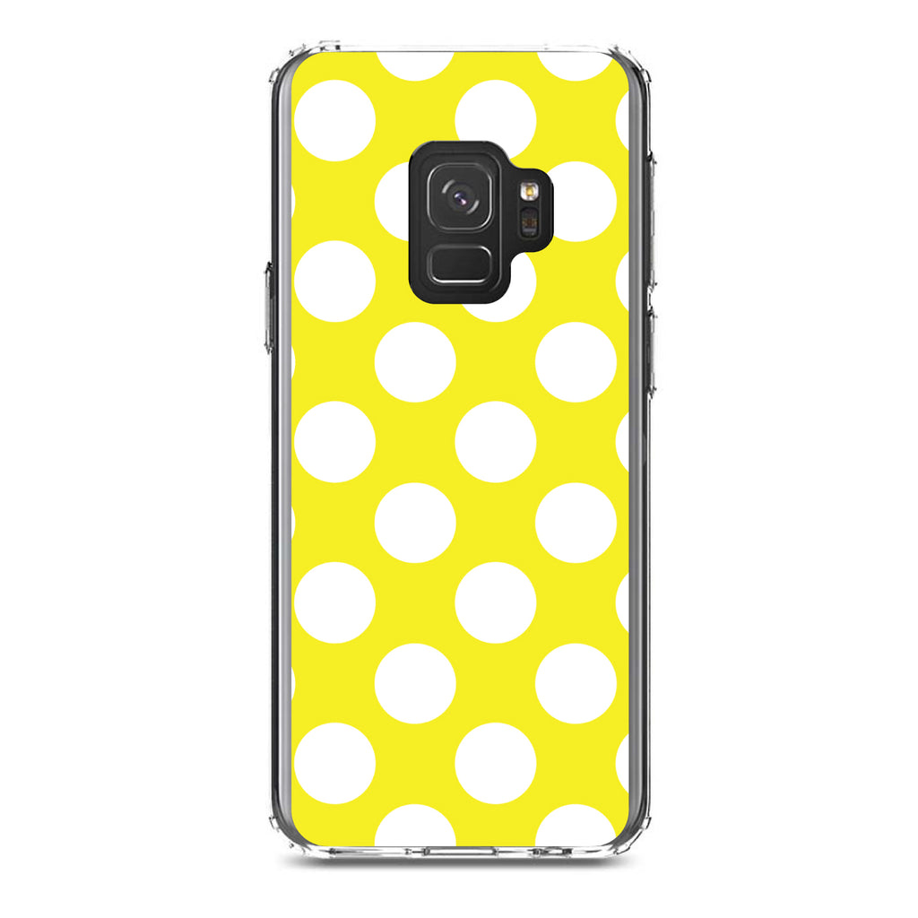White & Yellow Polka Dots Clear Shockproof iPhone Case, view 19