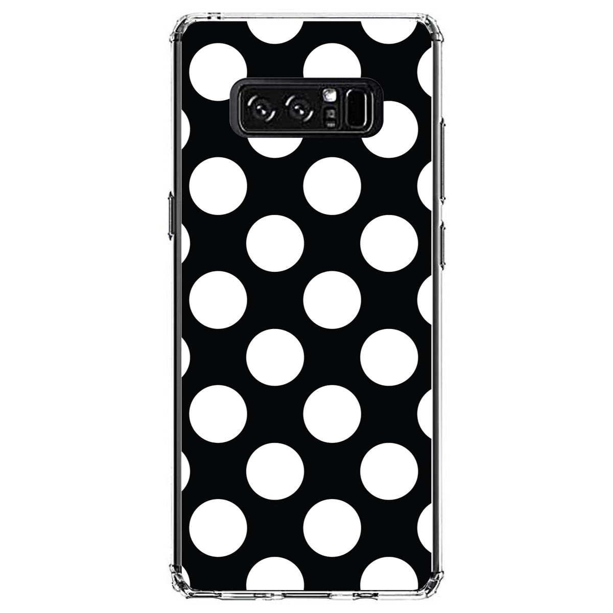 White & Black Polka Dots Clear Shockproof iPhone Case, view 12