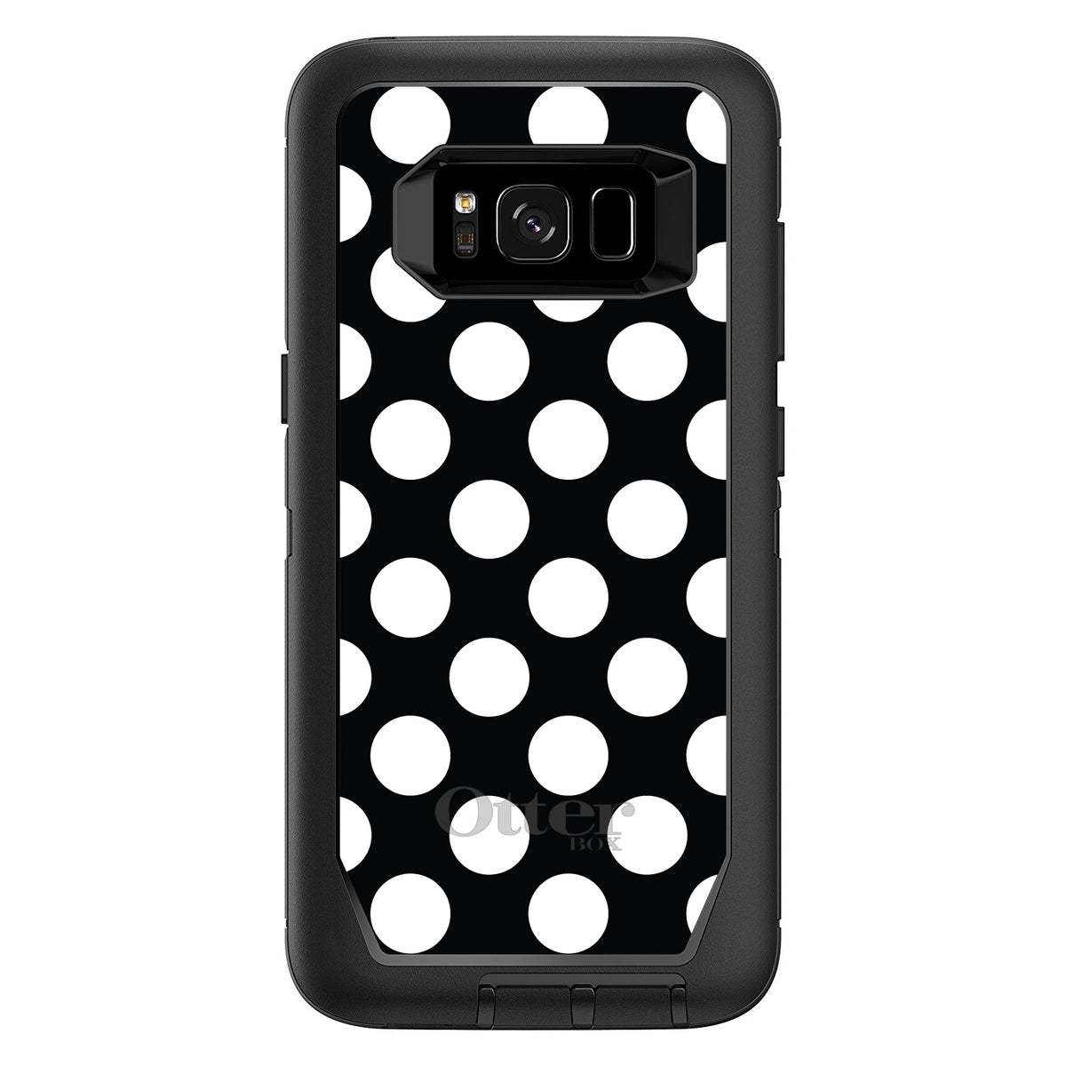 White & Black Polka Dots OtterBox Defender Case for iPhone & Galaxy, view 12