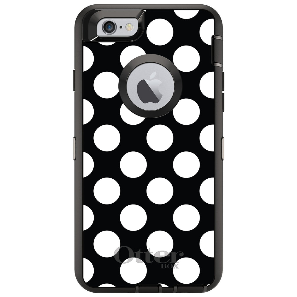 White & Black Polka Dots OtterBox Defender Case for iPhone & Galaxy, view 4
