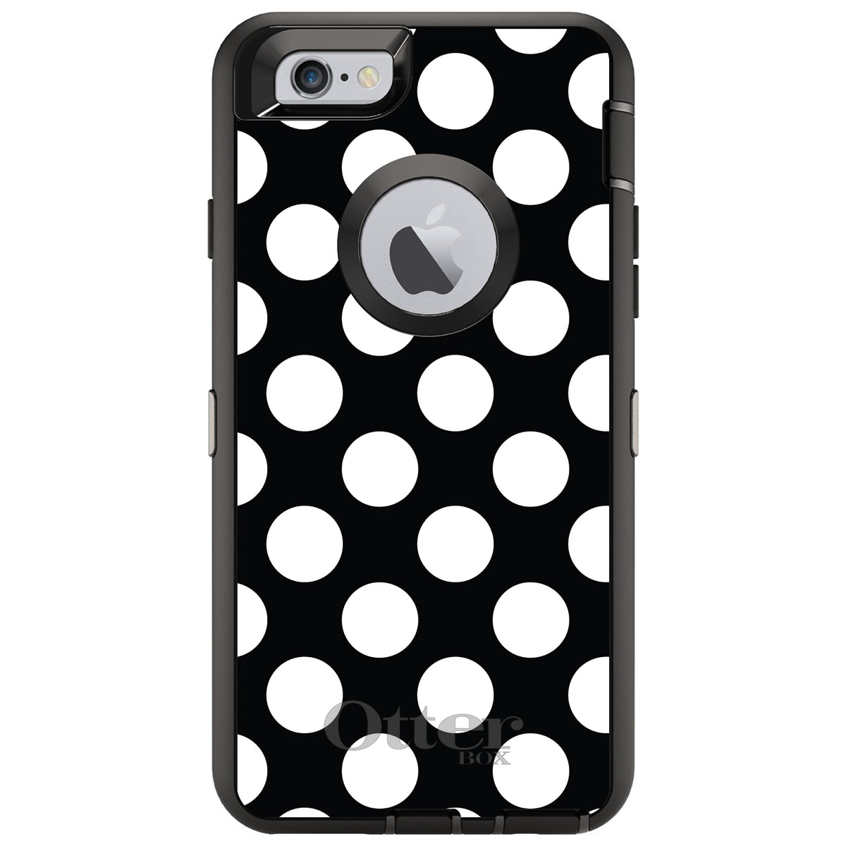 White & Black Polka Dots OtterBox Defender Case for iPhone & Galaxy, view 4