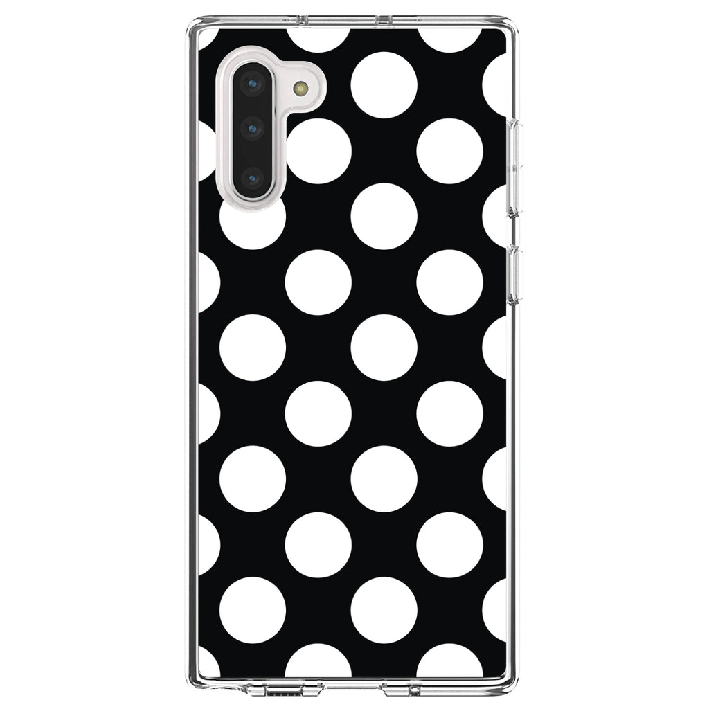 White & Black Polka Dots Clear Shockproof iPhone Case, view 9