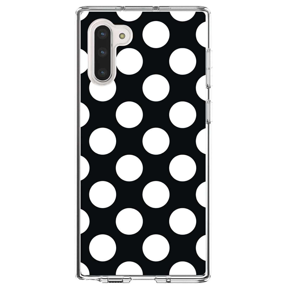 White & Black Polka Dots Clear Shockproof iPhone Case, view 9