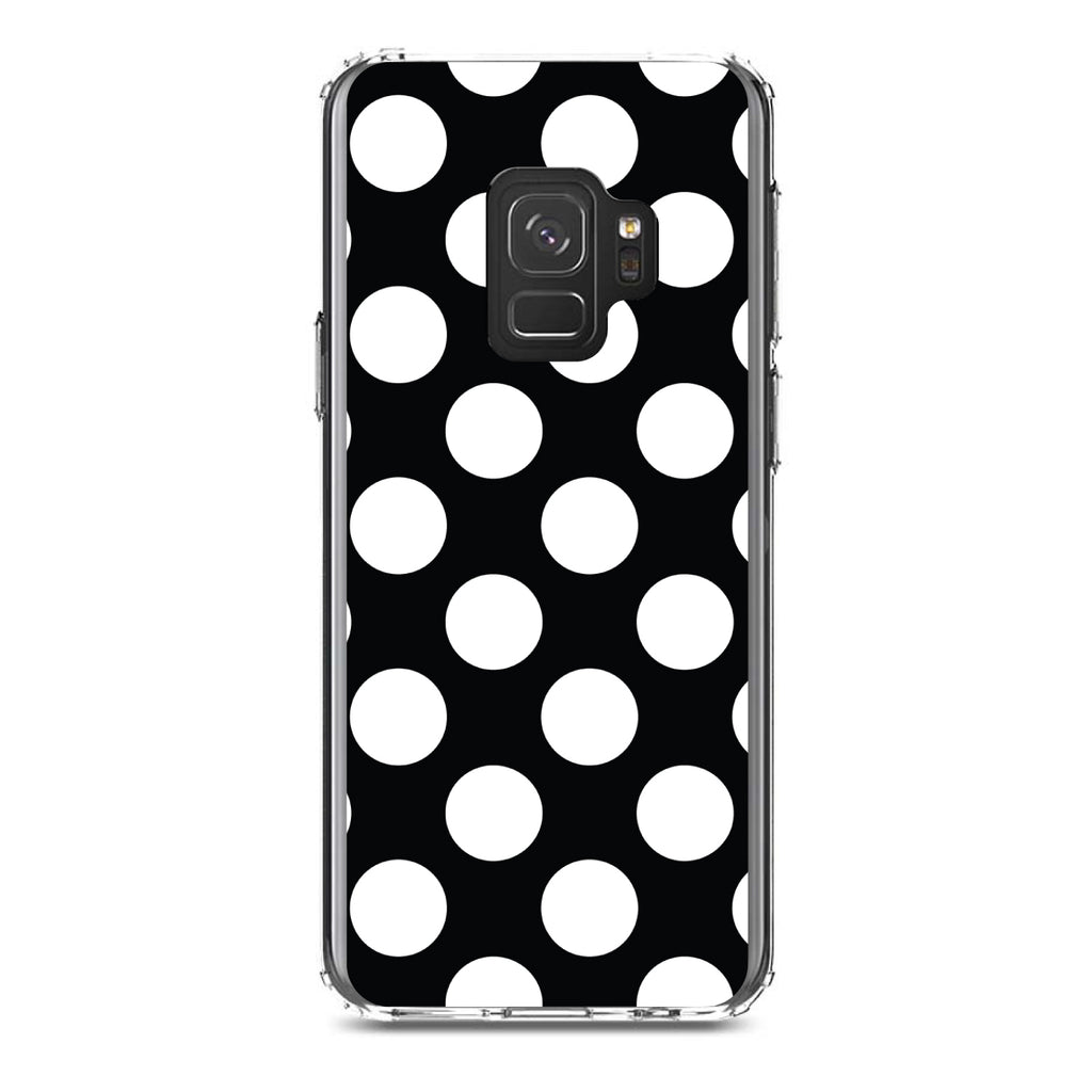 White & Black Polka Dots Clear Shockproof iPhone Case, view 19