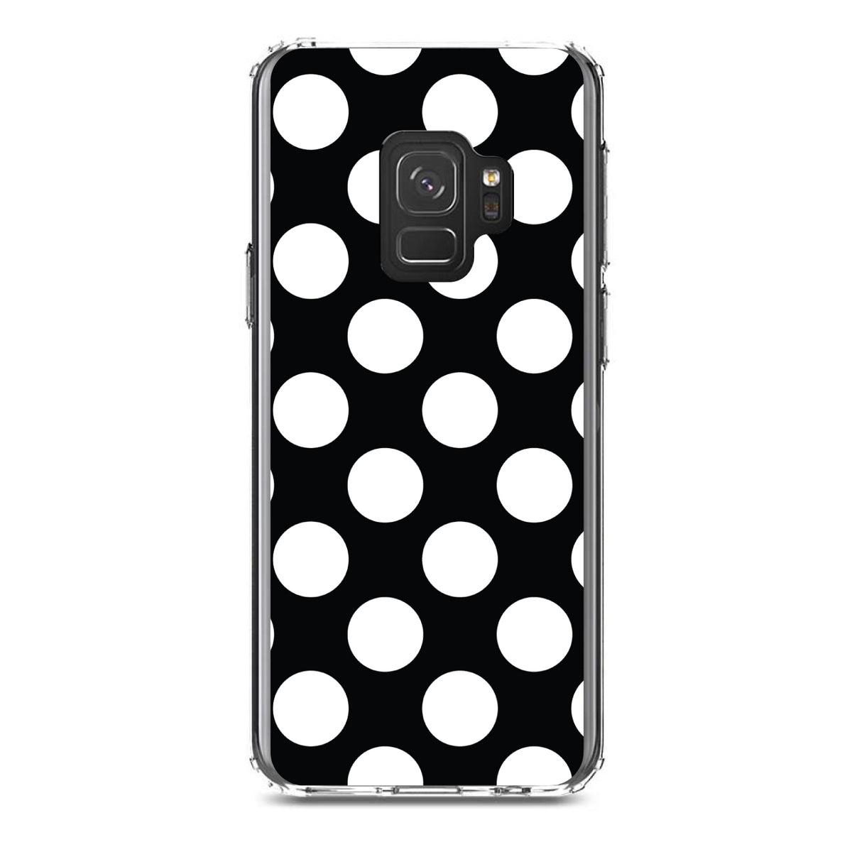 White & Black Polka Dots Clear Shockproof iPhone Case, view 19