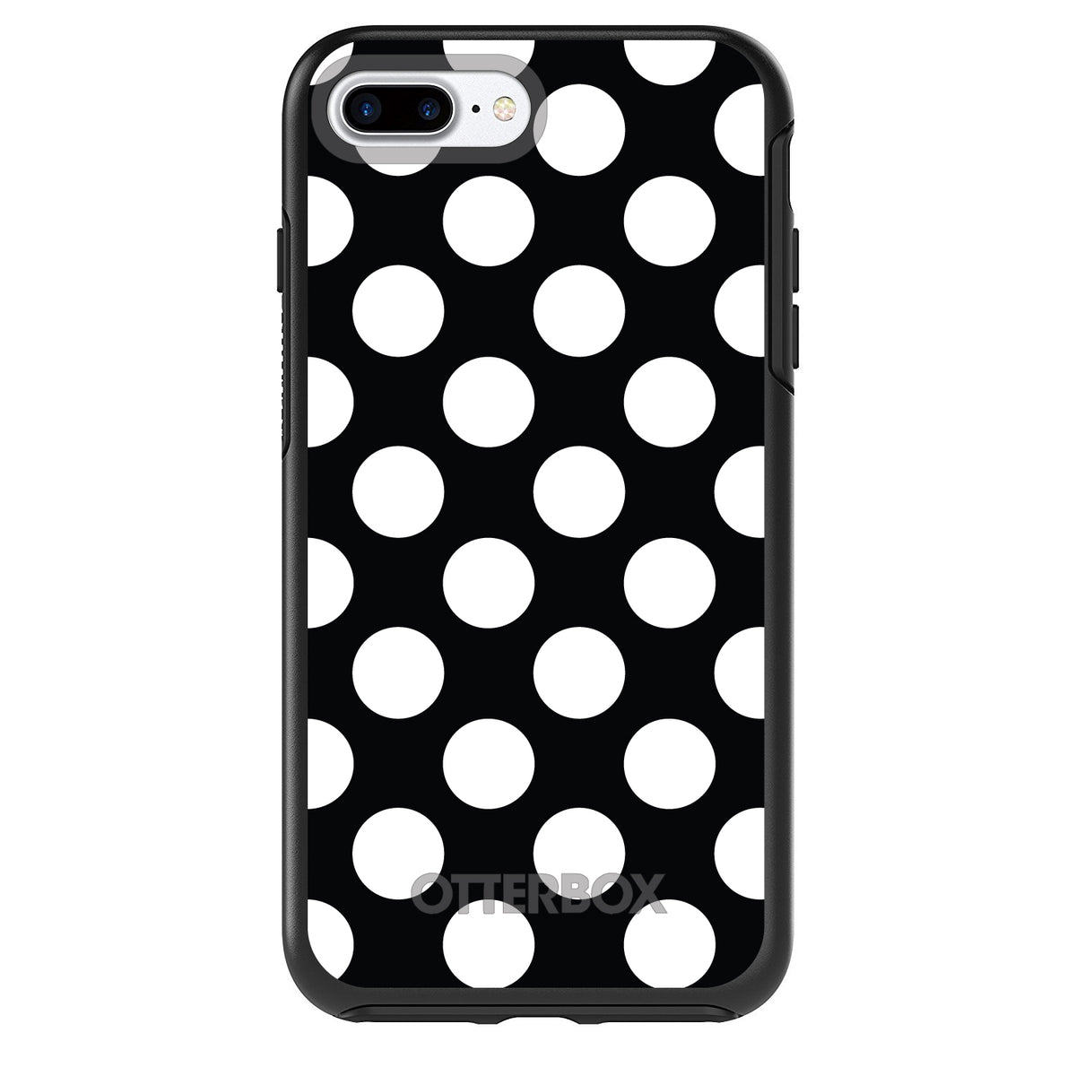 White & Black Polka Dots OtterBox Symmetry Case for iPhone & Galaxy, view 2