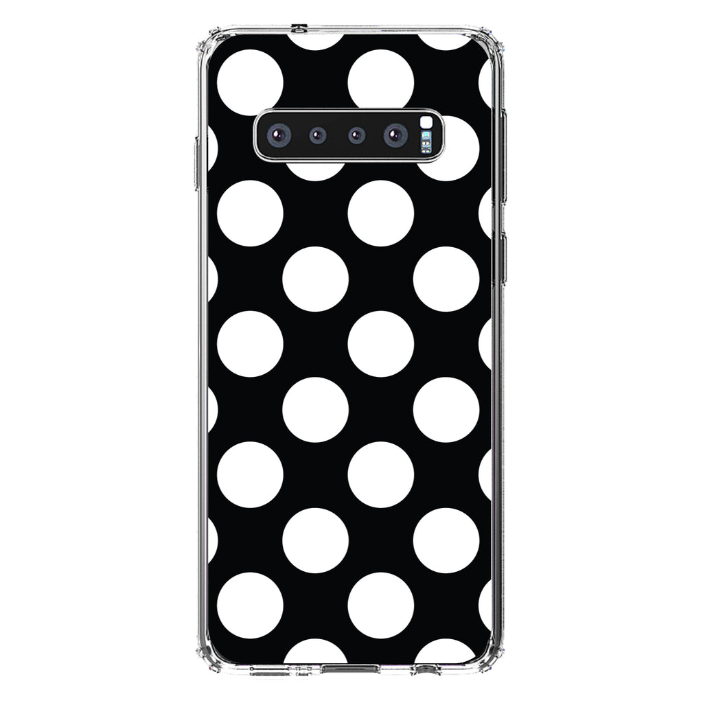 White & Black Polka Dots Clear Shockproof iPhone Case, view 17
